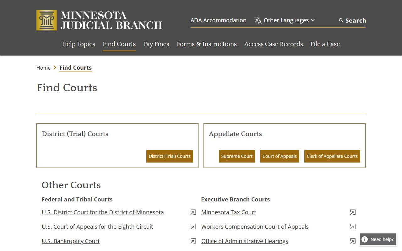 Blue Earth County District Court records and Minnesota court finder