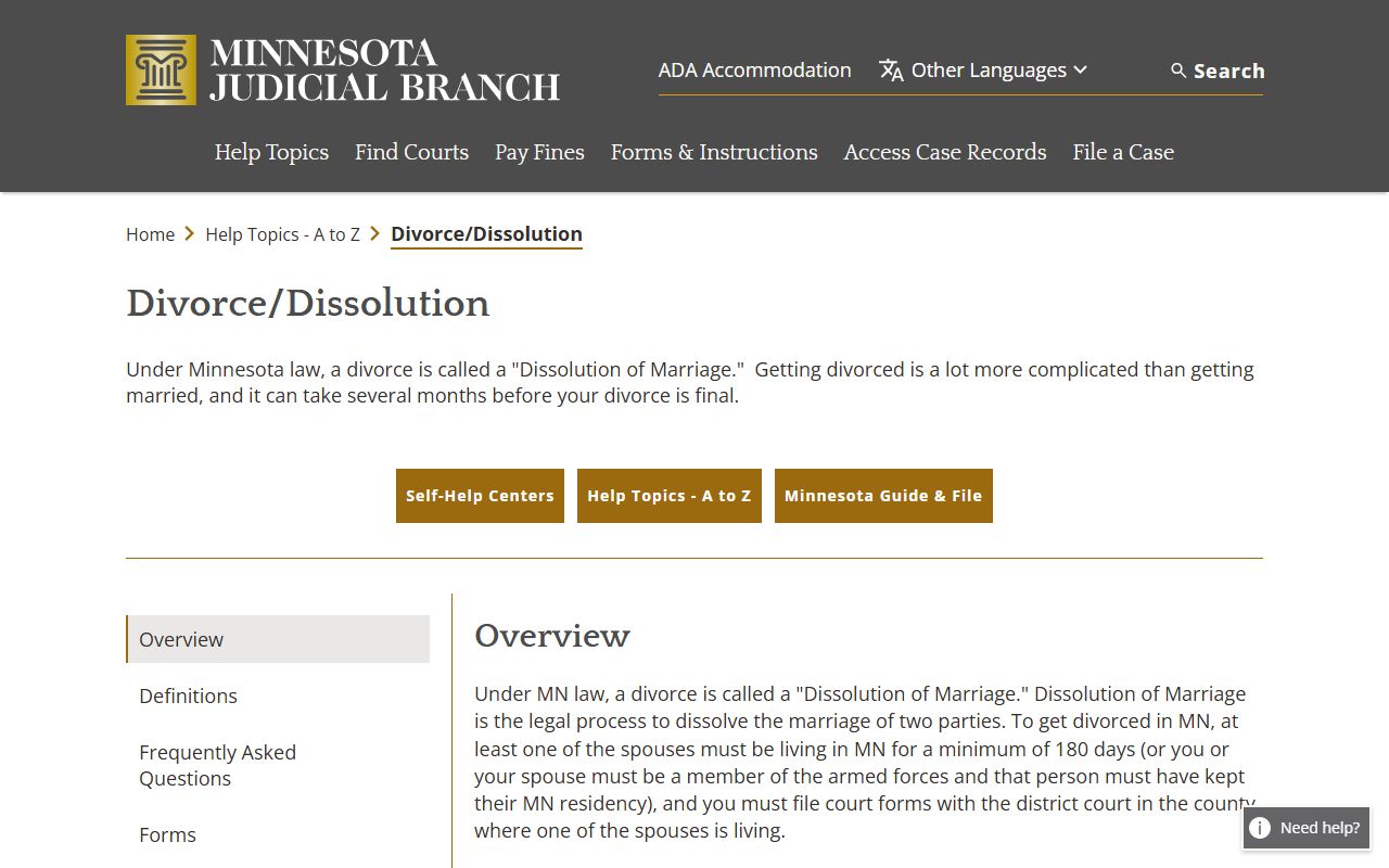 Blue Earth County marriage divorce records Minnesota divorce overview